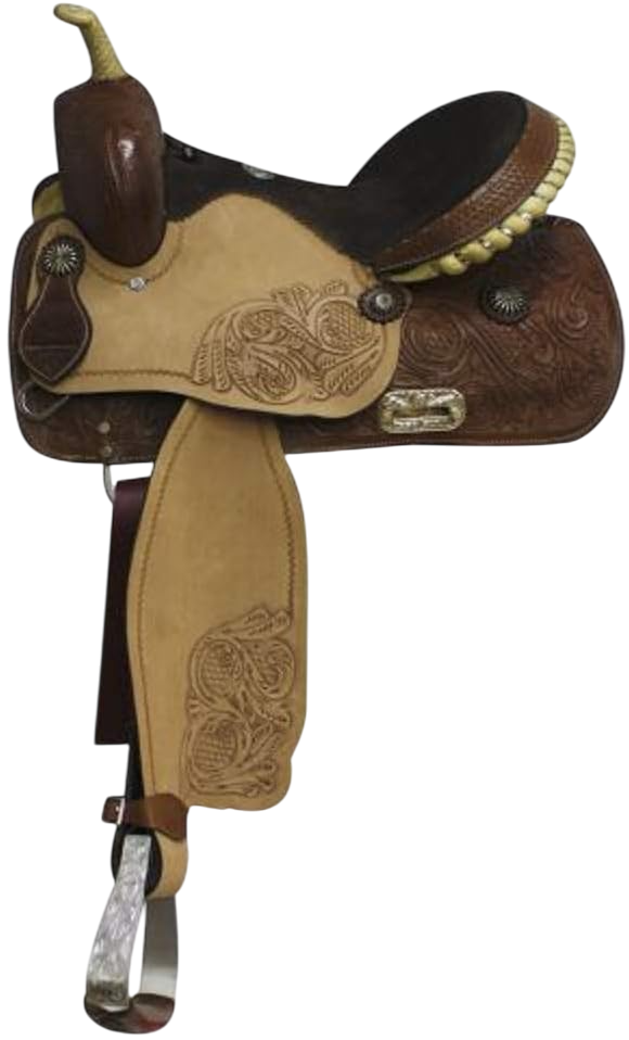 Double T Western Barrel Racing Saddle - 16" Leather Seat
